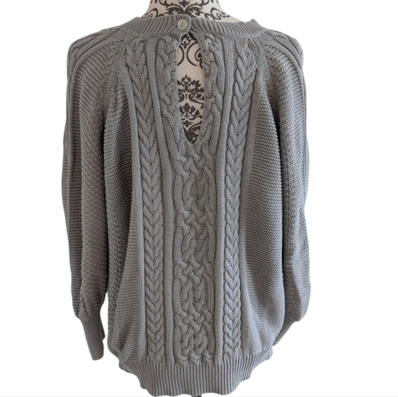 Twigg + Feather Blair Sweater Grey Cable Knit Relaxed Fit Cabin Retro Women's XS - Picture 3 of 12